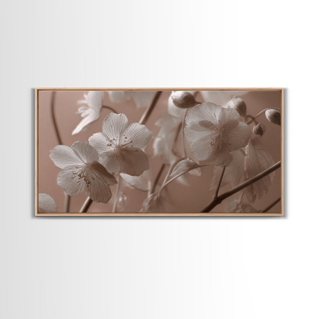 Black and White Botanical Specimen Plate Canvas Print, Black and White Art, Art Print, Living Room Decor, Monochrome, BAW-2x1-43