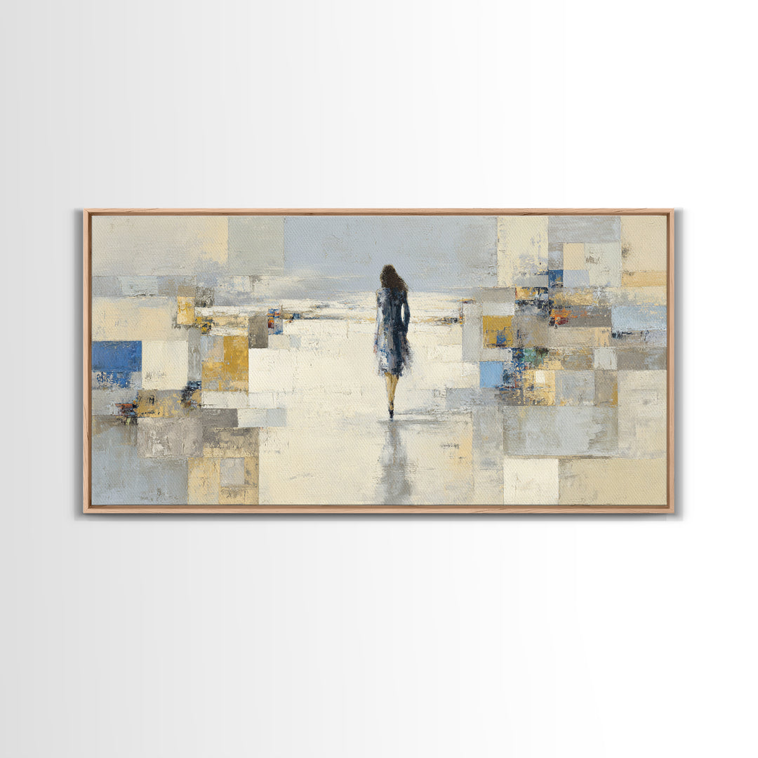 Classic Nude Figure Sketch Canvas Print, Black and White Art, Original Art, Living Room Decor, Oil Painting, Monochrome, BAW-2x1-53