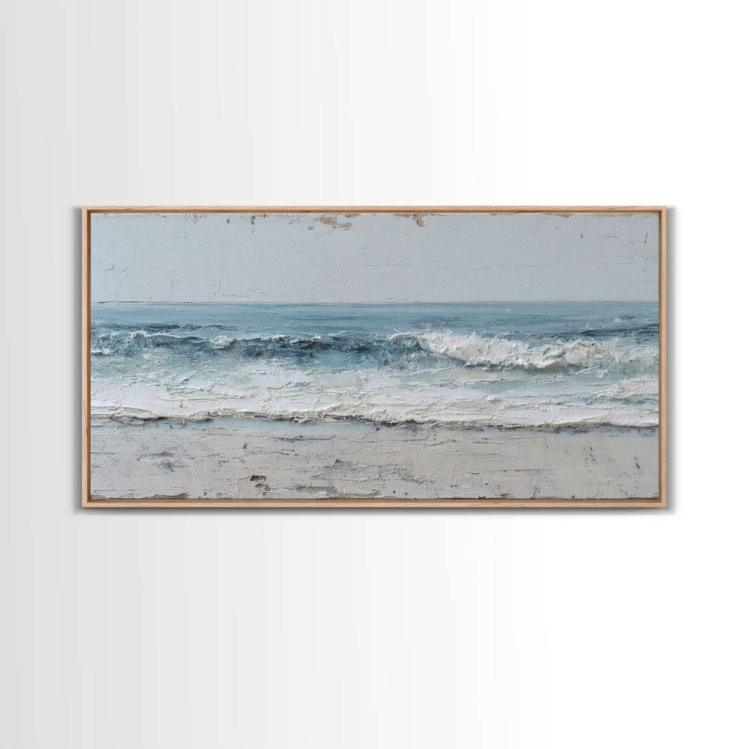 Stormy Ocean Wave Canvas Print, Black and White Art, Digital Prints, Living Room Decor, Fine Art, Monochrome, Wood Wall Art, BAW-2x1-78