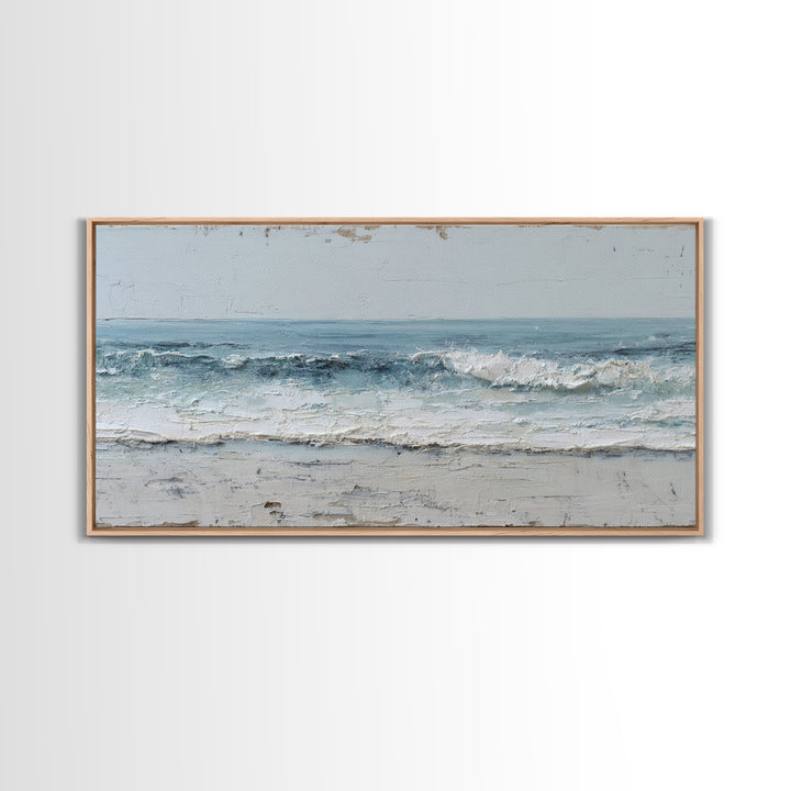 Stormy Ocean Wave Canvas Print, Black and White Art, Digital Prints, Living Room Decor, Fine Art, Monochrome, Wood Wall Art, BAW-2x1-78