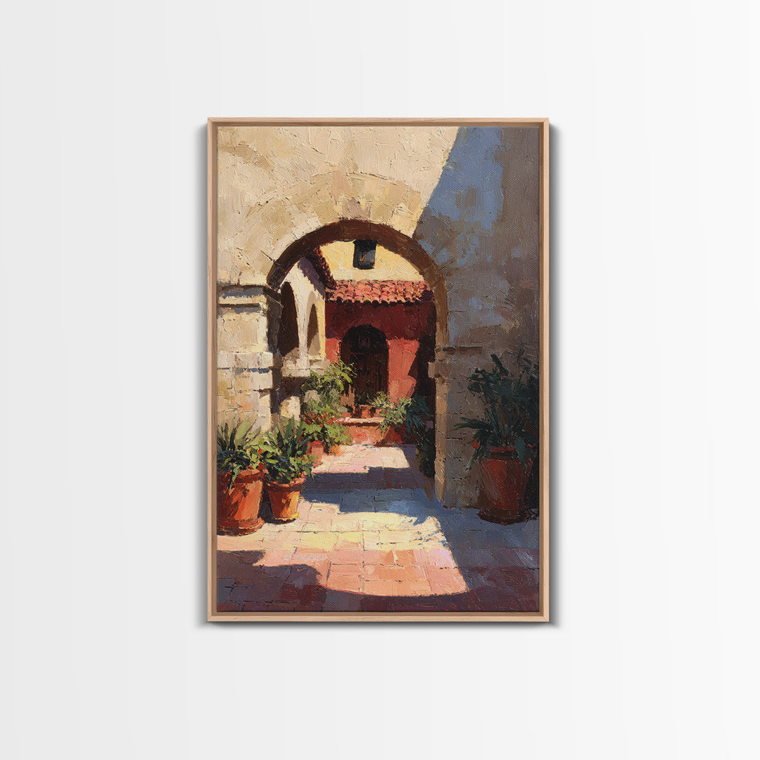 High Contrast Architectural Arches and Shadows Canvas Print, Black and White Art, Living Room Decor, Monochrome, BAW-2x3-11