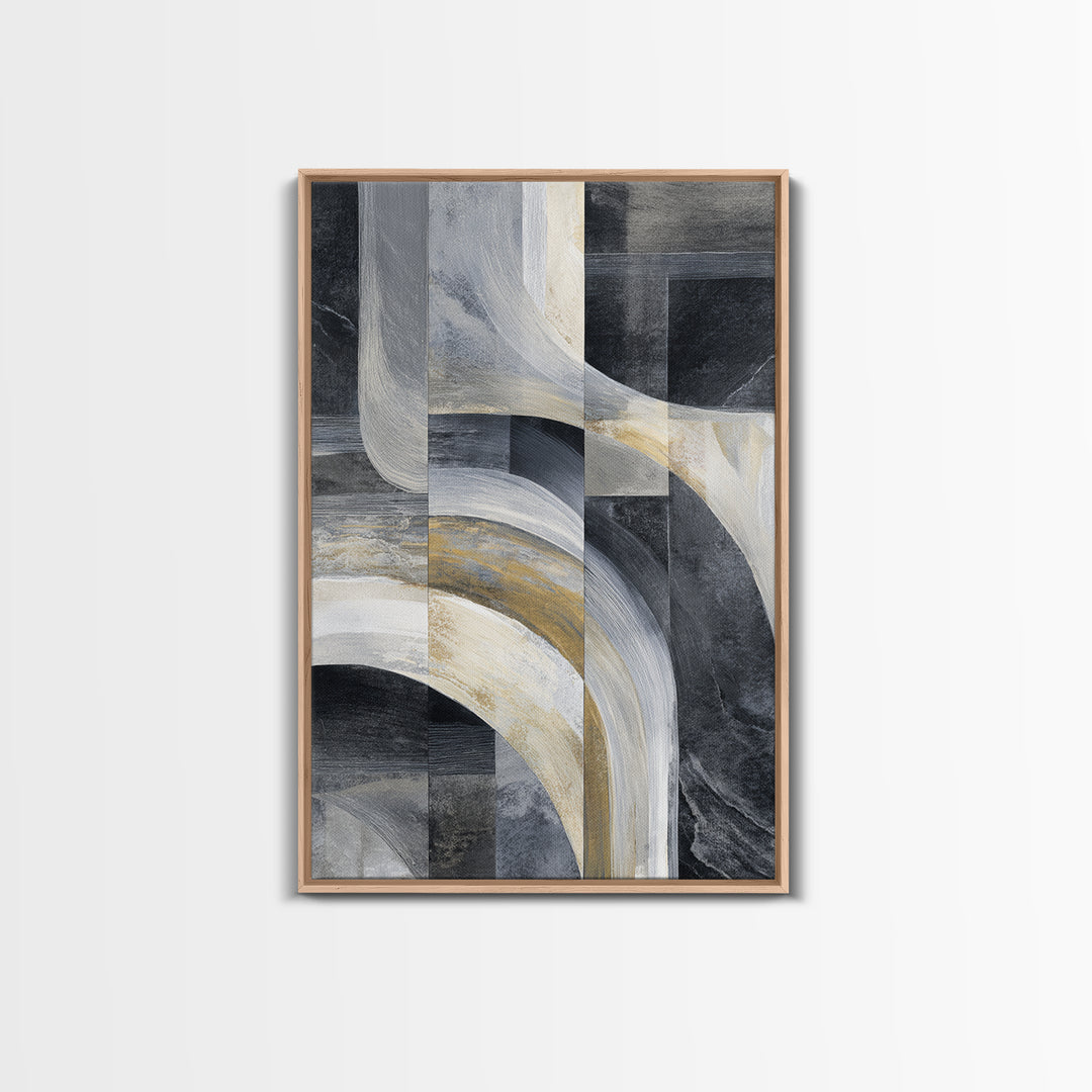 Abstract Marble Texture Canvas Print, Black and White Art, Print, Living Room Decor, Abstract Art, Monochrome, Printable Art, BAW-2x3-23
