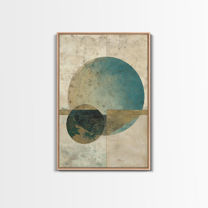 Large Circle and Line Abstract Canvas Print, Black and White Art, Statement Artwork, Living Room Decor, Abstract Art, BAW-2x3-32