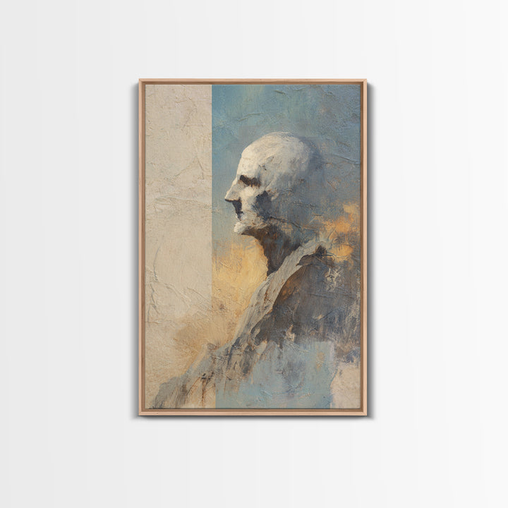 Classic Nude Figure Sketch Framed Canvas Print, Black and White Art, Mid Century Modern, Living Room Decor, Monochrome, BAW-2x3-41