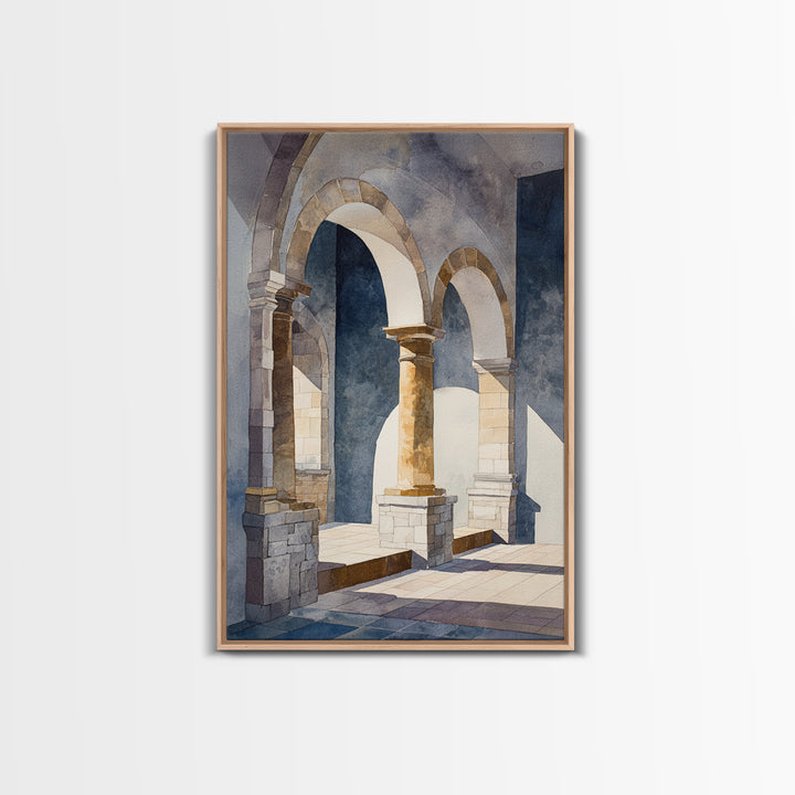 High Contrast Architectural Arches and Shadows Canvas Print, Black and White Art, Original Art, Living Room Decor, Monochrome, BAW-2x3-59