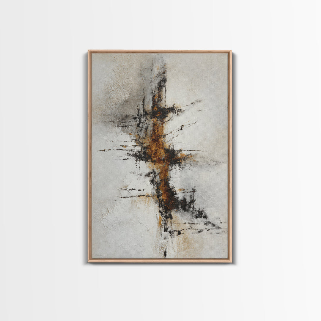 Abstract Charcoal Gestures on White Paper Canvas Print, Black and White Art, Printable, Living Room Decor, Monochrome, BAW-2x3-60