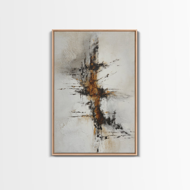 Abstract Charcoal Gestures on White Paper Canvas Print, Black and White Art, Printable, Living Room Decor, Monochrome, BAW-2x3-60