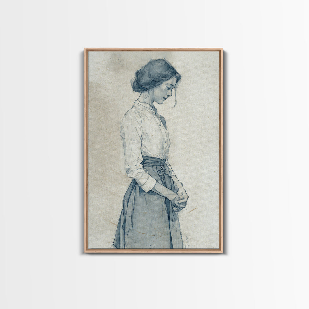 Classic Nude Figure Sketch Canvas Print, Black and White Art, Apartment Decor, Living Room Decor, Fine Art, Monochrome, BAW-2x3-65