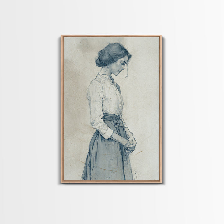 Classic Nude Figure Sketch Canvas Print, Black and White Art, Apartment Decor, Living Room Decor, Fine Art, Monochrome, BAW-2x3-65