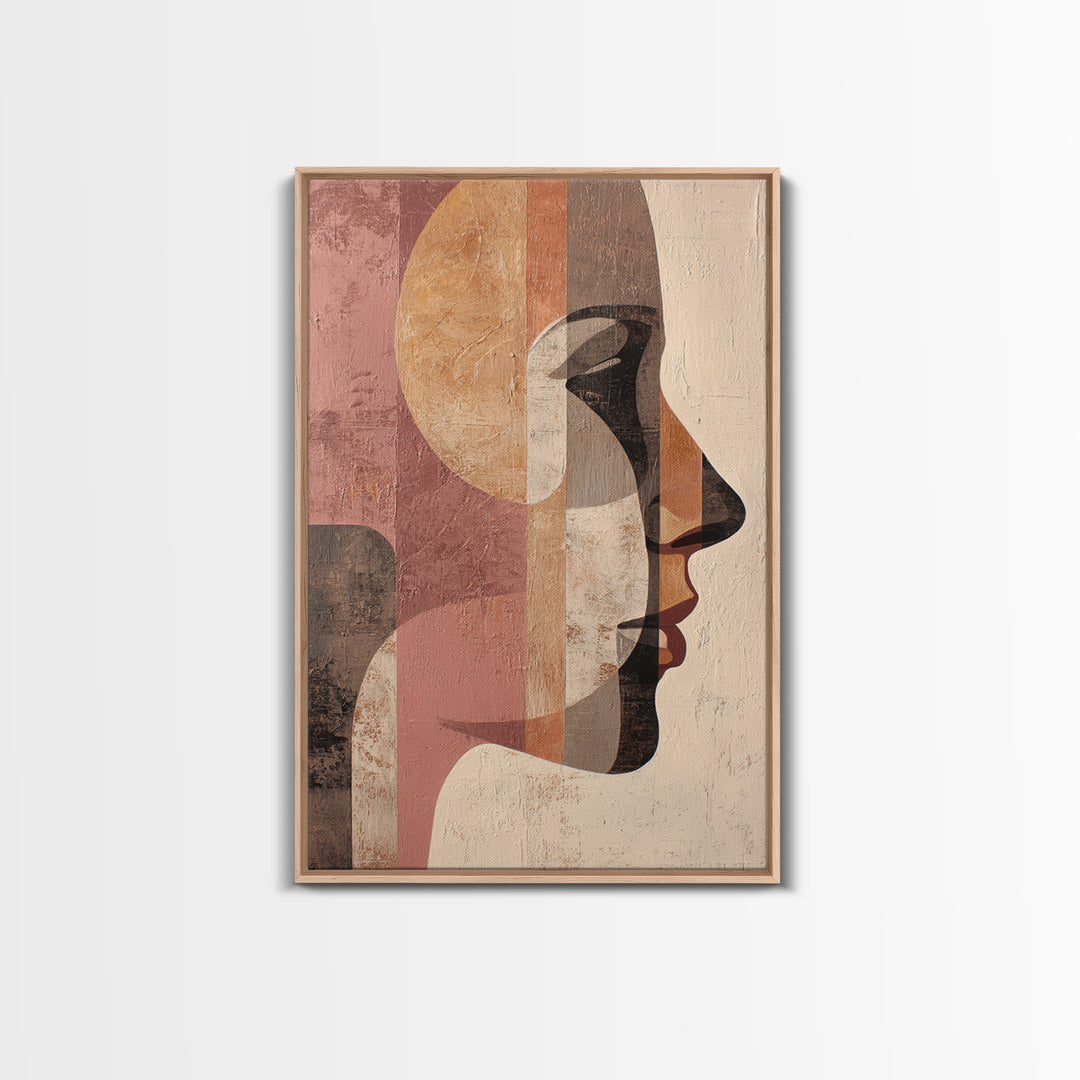 Monochrome Female Profile Canvas Print, Black and White Art, Modern Wall Art, Living Room Decor, Fine Art, Monochrome, BAW-2x3-81