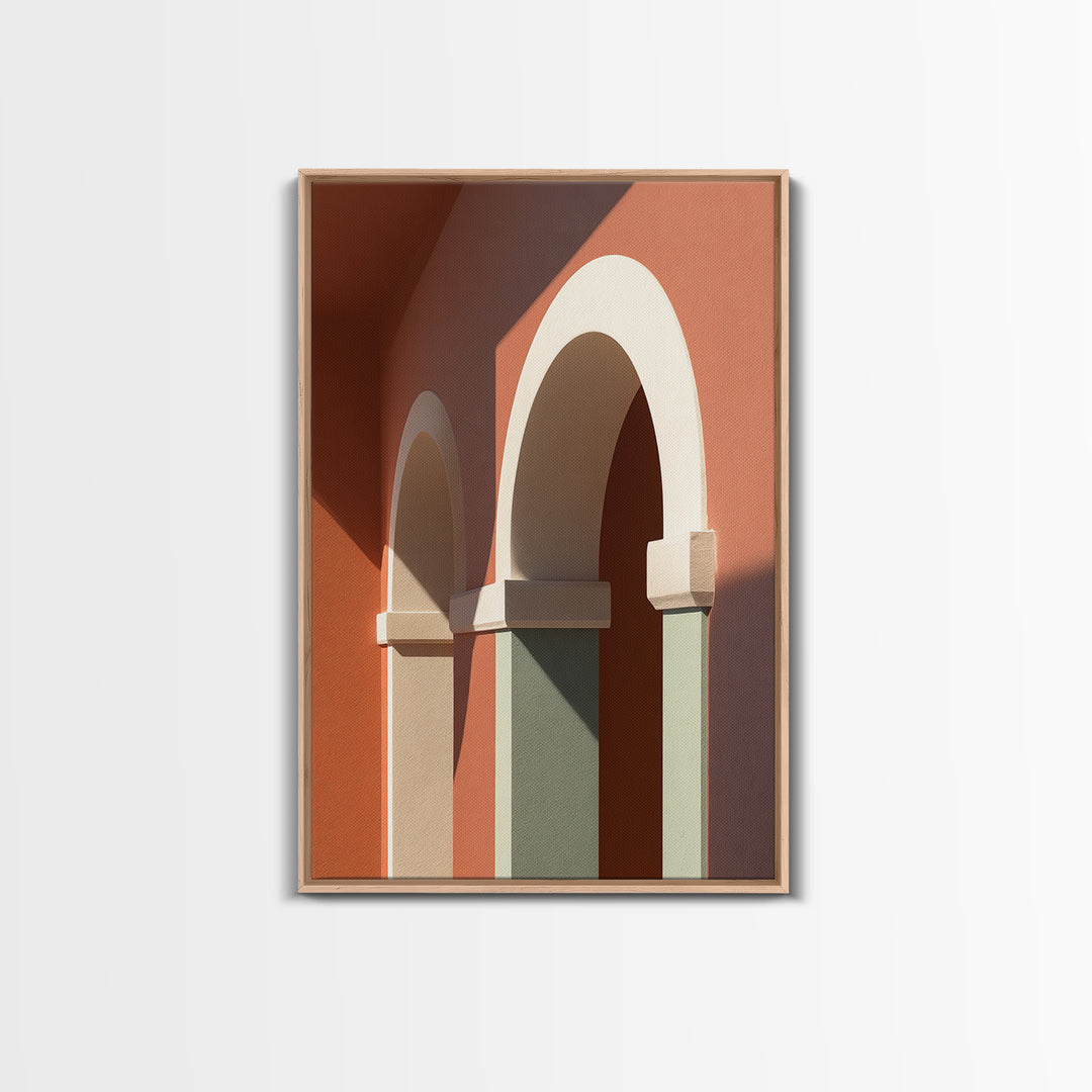 High Contrast Architectural Arches and Shadows Canvas Print, Black and White Art, Set of 3 Prints, Living Room Decor, BAW-2x3-83