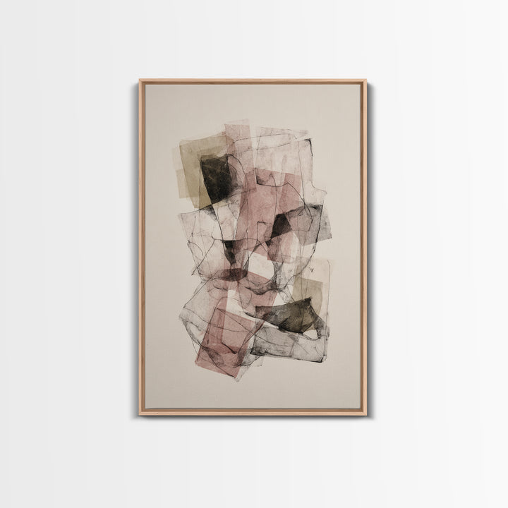 Abstract Charcoal Gestures on White Paper Canvas Print, Black and White Art, Modern Decor, Living Room Decor, Monochrome, BAW-2x3-84