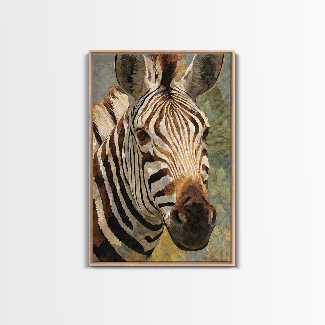 Zebra Stripe Closeup as Graphic Abstraction Canvas Print, Black and White Art, Wood Wall Art, Living Room Decor, Monochrome, BAW-2x3-88
