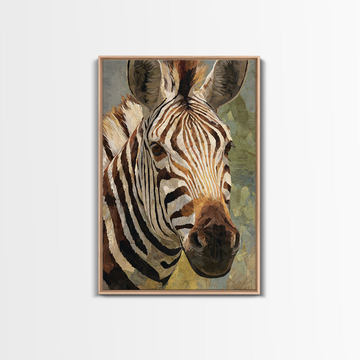 Zebra Stripe Closeup as Graphic Abstraction Canvas Print, Black and White Art, Wood Wall Art, Living Room Decor, Monochrome, BAW-2x3-88