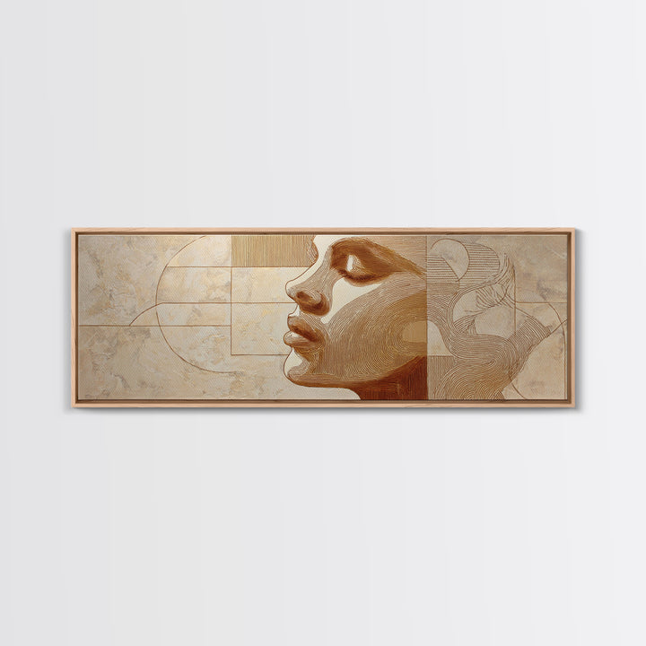 Monochrome Female Profile Canvas Print, Black and White Art, Photo Prints, Living Room Decor, Abstract Art, Monochrome, BAW-3x1-41