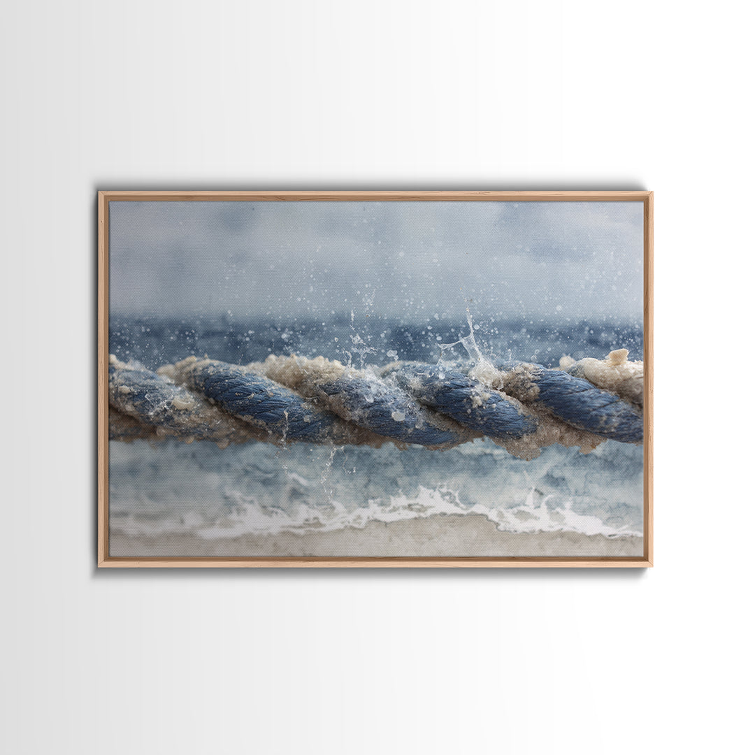 Stormy Ocean Wave Framed Canvas Print, Black and White Art, Gothic Decor, Living Room Decor, Oil Painting, Monochrome, BAW-3x2-14