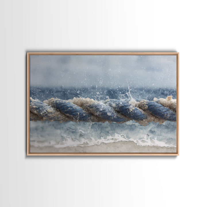 Stormy Ocean Wave Framed Canvas Print, Black and White Art, Gothic Decor, Living Room Decor, Oil Painting, Monochrome, BAW-3x2-14