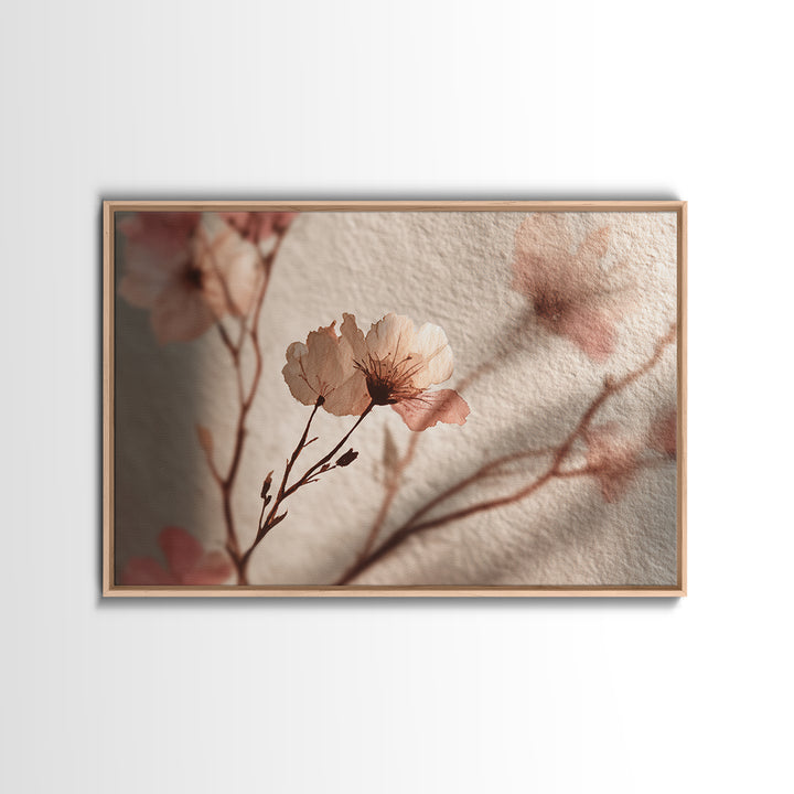 Minimal Botanical Branch Framed Canvas Print, Black and White Art, Modern Art, Living Room Decor, Watercolor Art, Monochrome, BAW-3x2-82