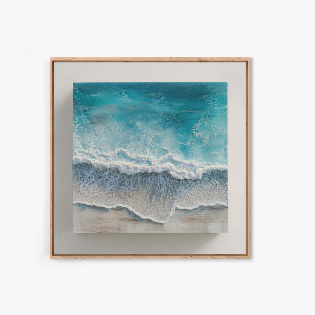 Aerial Turquoise Shoreline Canvas Print, Beach Art, Modern Decor, Coastal Decor, Fine Art, Shore, Home Decor, Wall Decor, BEA-1x1-25