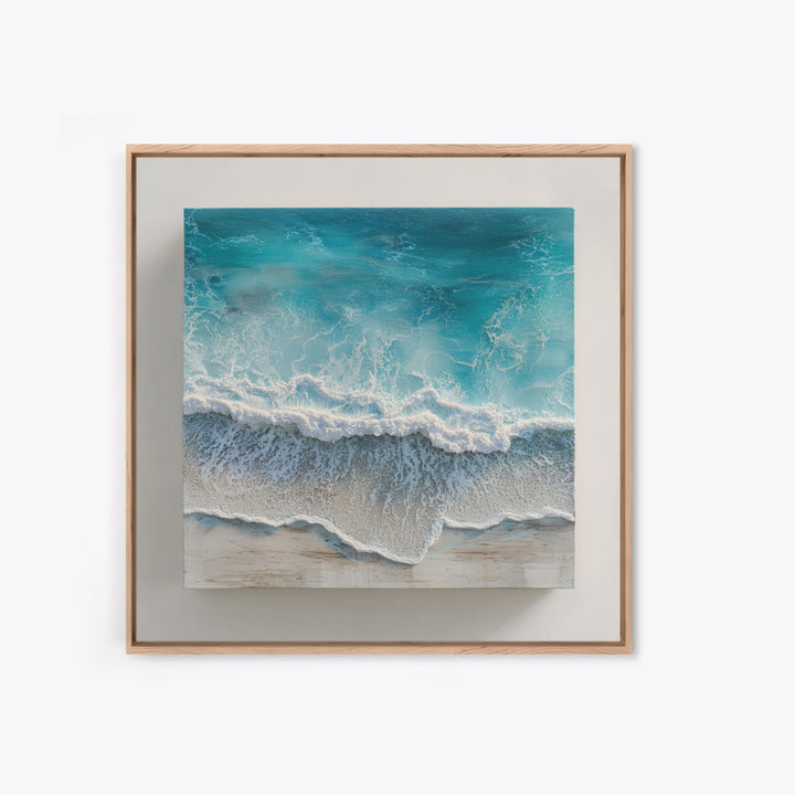 Aerial Turquoise Shoreline Canvas Print, Beach Art, Modern Decor, Coastal Decor, Fine Art, Shore, Home Decor, Wall Decor, BEA-1x1-25
