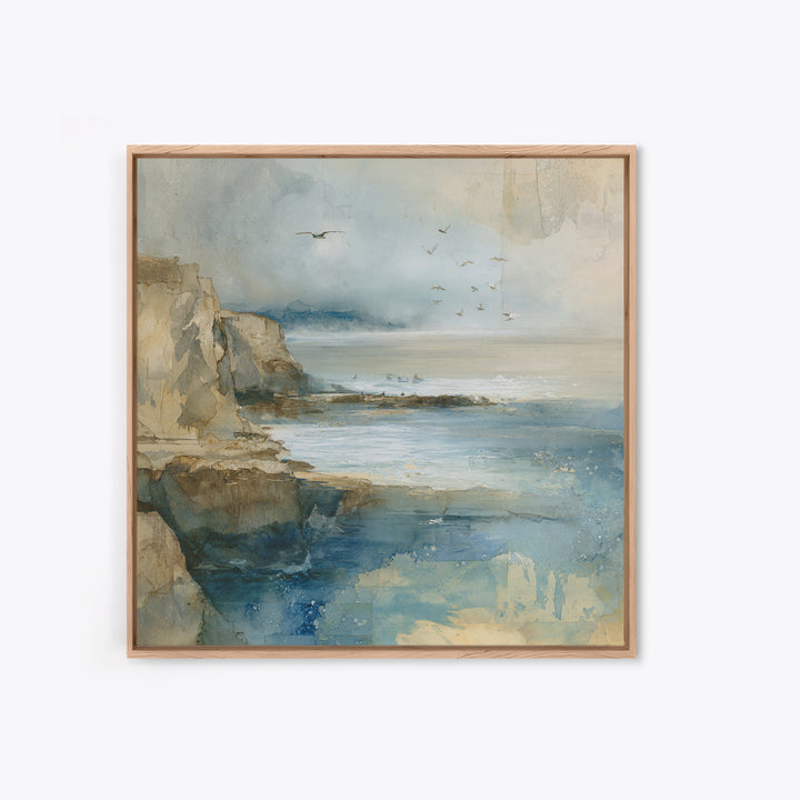 Coastal Cliffs with Gulls and Sea Spray Canvas Print, Beach Art, Wall Art Print, Coastal Decor, Fine Art, Shore, Beach Prints, BEA-1x1-35