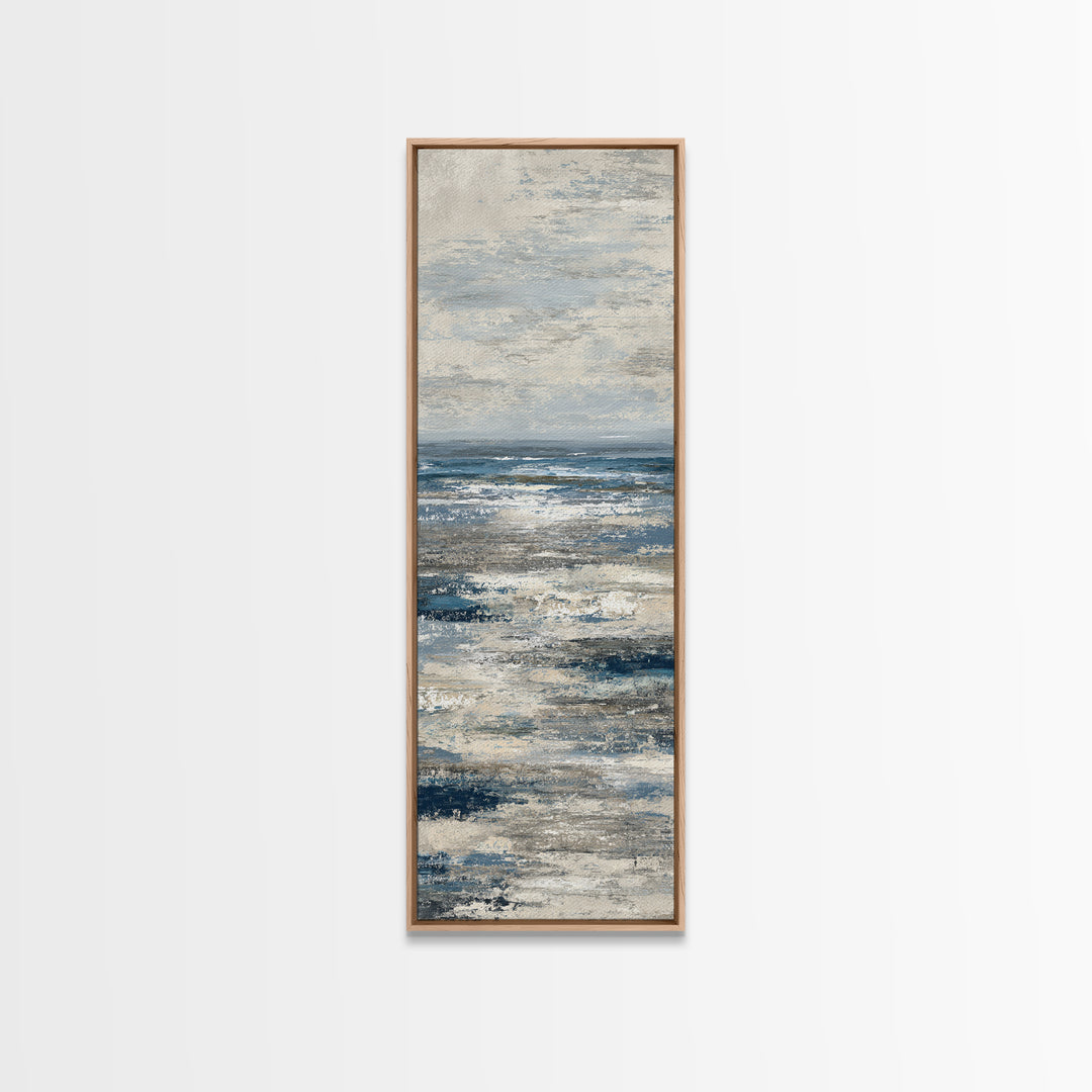 Abstract Ocean Horizon Framed Canvas Print, Beach Art, Abstract Art, Coastal Decor, Fine Art, Shore, Modern Art, Beach Wall Art, BEA-1x3-76
