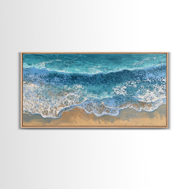 Aerial Turquoise Shoreline Canvas Print, Beach Art, Wall Art, Coastal Decor, Fine Art, Shore, Abstract Art, Printable Art, BEA-2x1-21