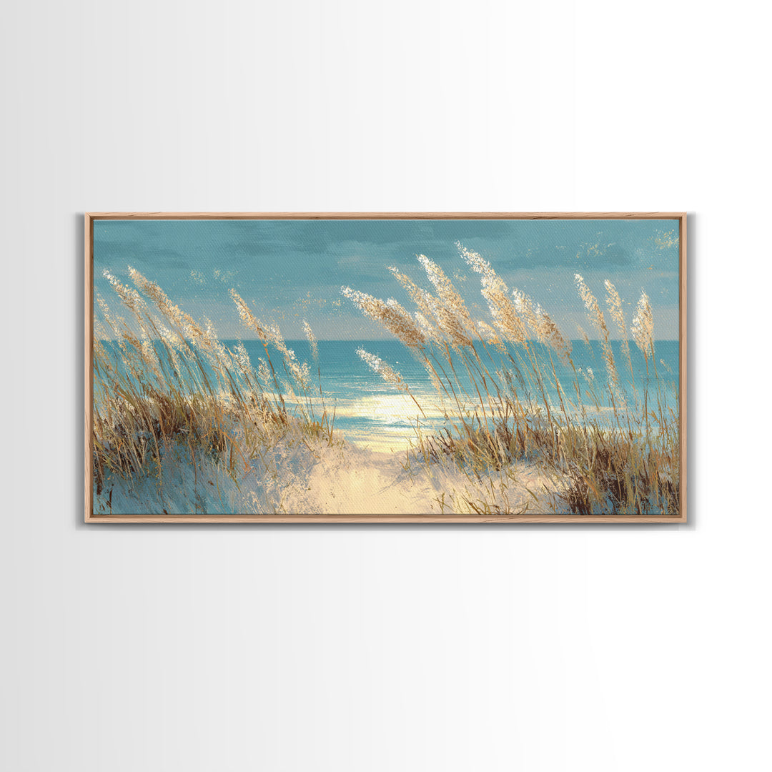 Sea Oats Swaying Canvas Print, Beach Art, Printable Wall Art, Coastal Decor, Shore, Living Room Wall Art, Nautical Decor, BEA-2x1-49