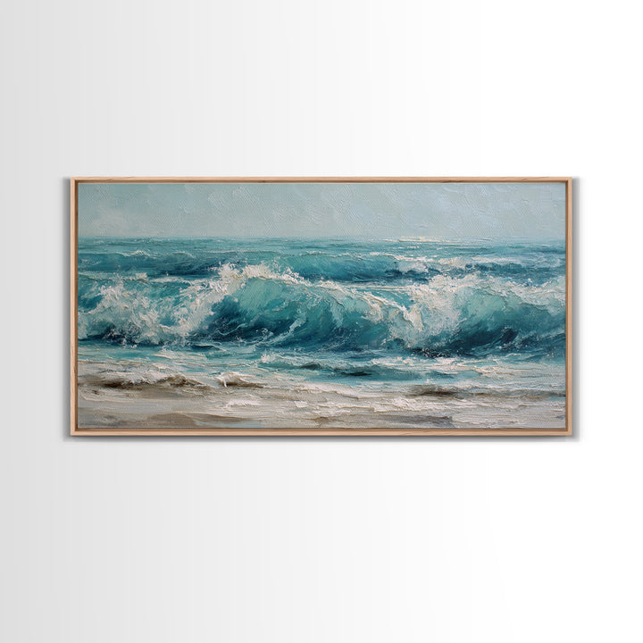 Stormy Ocean Wave Canvas Print, Beach Art, Original Painting, Coastal Decor, Fine Art, Shore, Nautical Decor, Coastal Wall Art, BEA-2x1-53