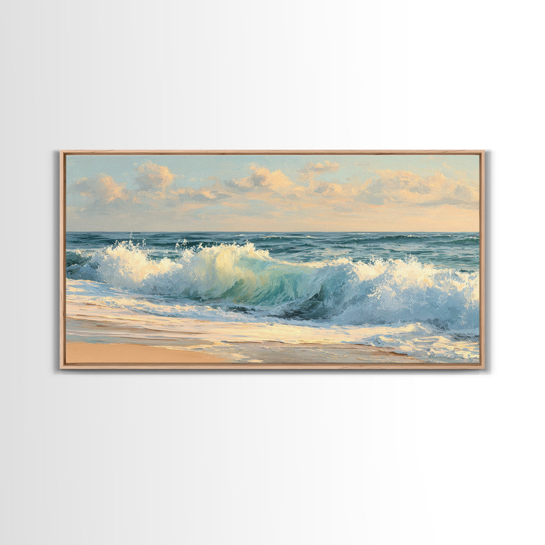 Stormy Ocean Wave Canvas Print, Beach Art, Original Painting, Coastal Decor, Fine Art, Shore, Nautical Decor, Coastal Wall Art, BEA-2x1-77