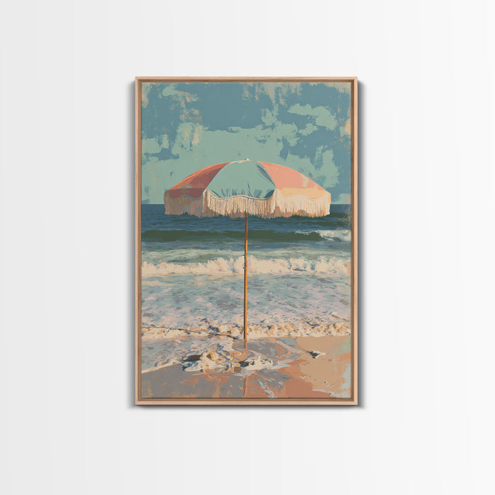 Beach Umbrella Pattern Canvas Print, Beach Art, Fine Art Print, Coastal Decor, Fine Art, Shore, Wall Decor, Art Prints, BEA-2x3-40