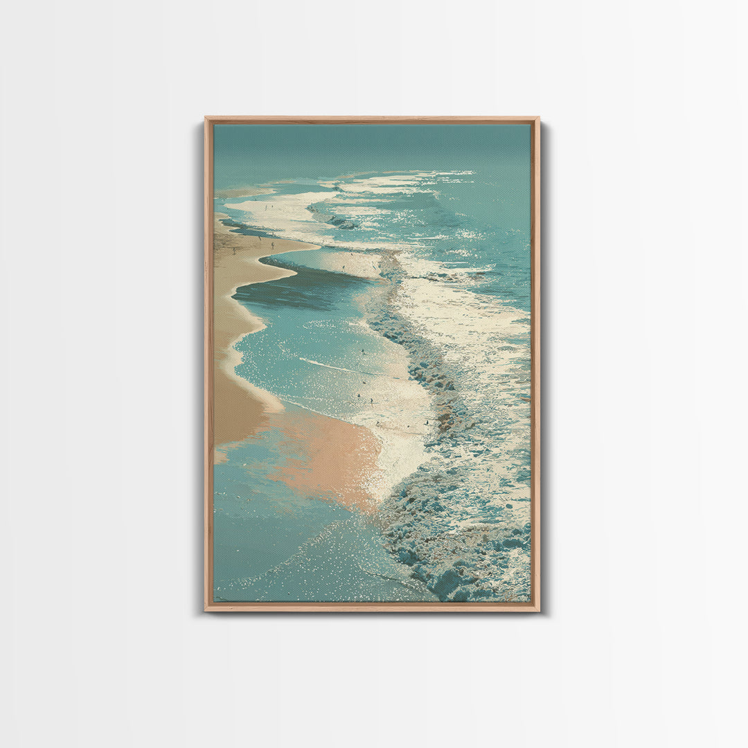 Aerial Turquoise Shoreline Canvas Print, Beach Art, Printable Art, Coastal Decor, Fine Art, Shore, Beach Wall Art, Coastal Art, BEA-2x3-81