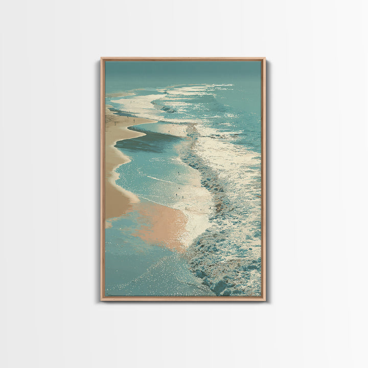 Aerial Turquoise Shoreline Canvas Print, Beach Art, Printable Art, Coastal Decor, Fine Art, Shore, Beach Wall Art, Coastal Art, BEA-2x3-81