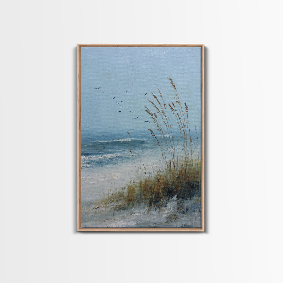 Sea Oats Swaying Framed Canvas Print, Beach Art, Abstract Wall Art, Coastal Decor, Fine Art, Shore, Coastal Art, Beach Print, BEA-2x3-85