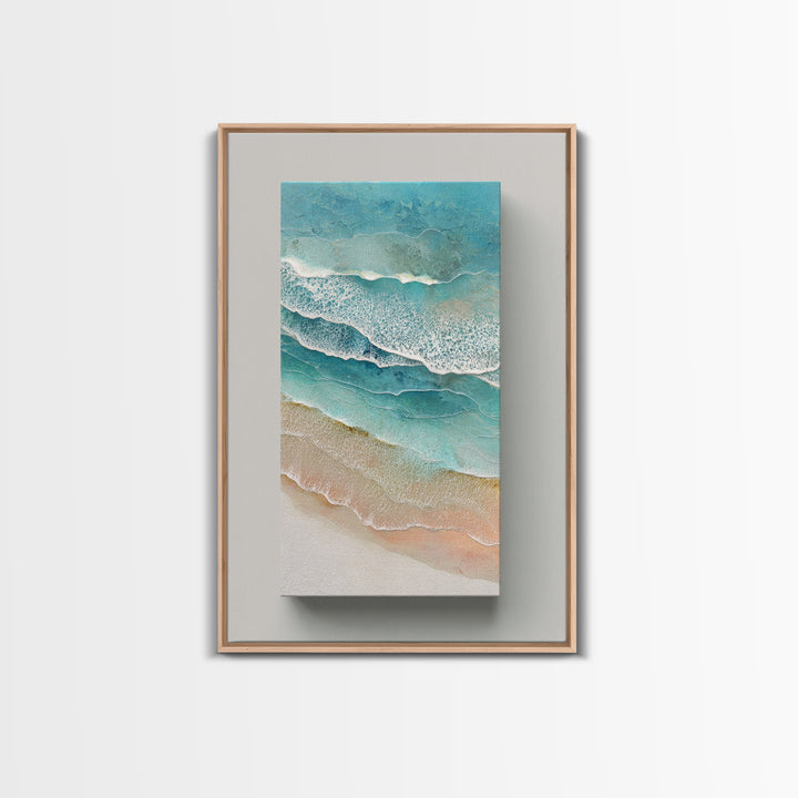 Aerial Turquoise Shoreline Canvas Print, Beach Art, Art, Coastal Decor, Fine Art, Shore, Abstract Wall Art, Whimsical Decor, BEA-2x3-9