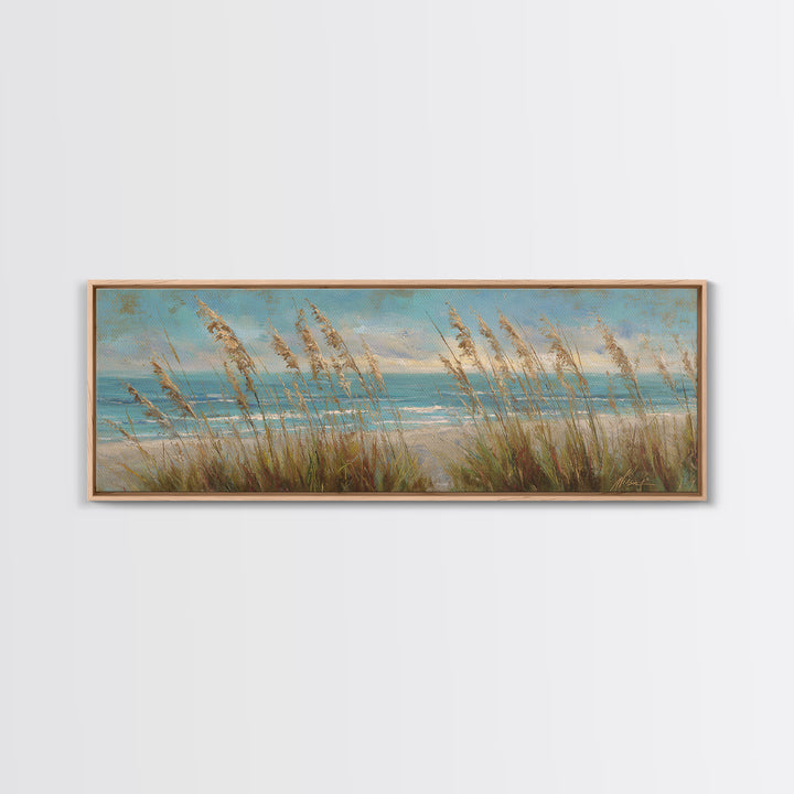 Sea Oats Swaying Canvas Print, Beach Art, Beach Prints, Coastal Decor, Fine Art, Shore, Minimalist Decor, Contemporary Art, BEA-3x1-93