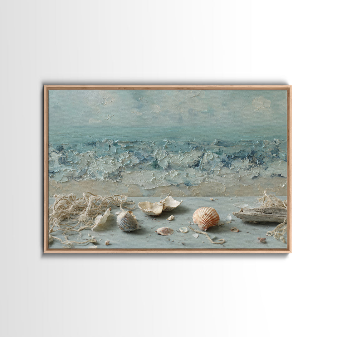 Seashell Collection Painted Like Natural Specimens Canvas Print, Beach Art, Wall Art Print, Coastal Decor, Fine Art, Shore, BEA-3x2-32
