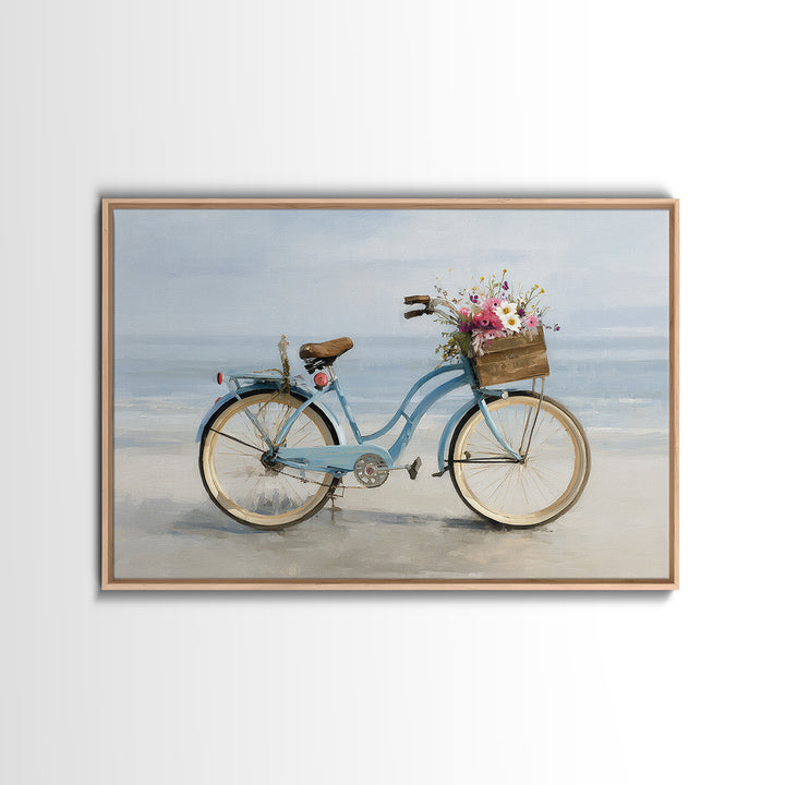 Bright Beach Cruiser Bicycle Canvas Print, Beach Art, Modern Art, Coastal Decor, Oil Painting, Shore, Luxury Decor, Art Print, BEA-3x2-51