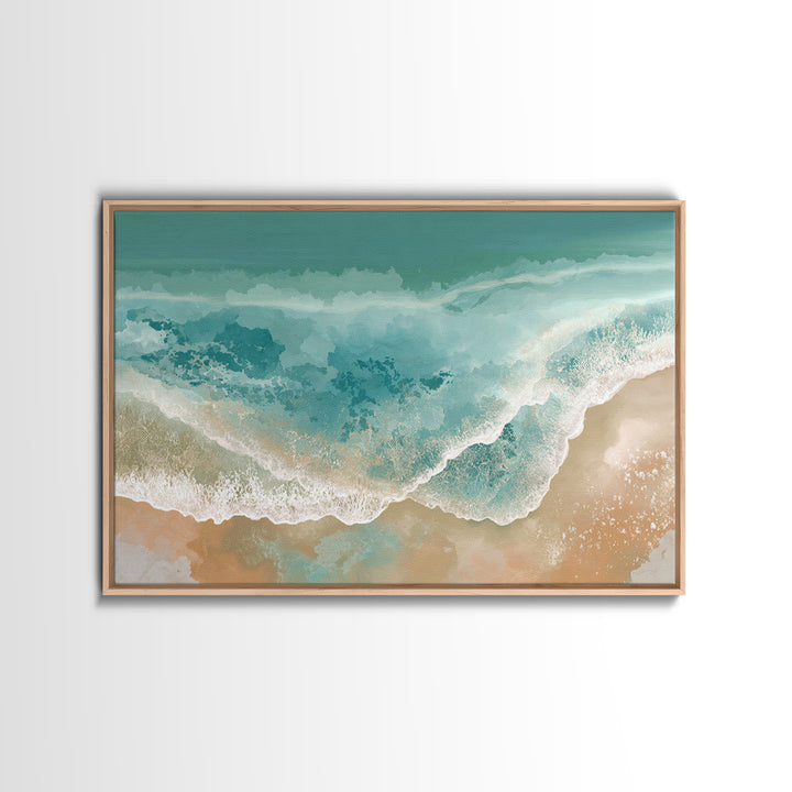 Aerial Turquoise Shoreline Canvas Print, Beach Art, Modern Art, Coastal Decor, Fine Art, Shore, Luxury Decor, Art Print, BEA-3x2-53
