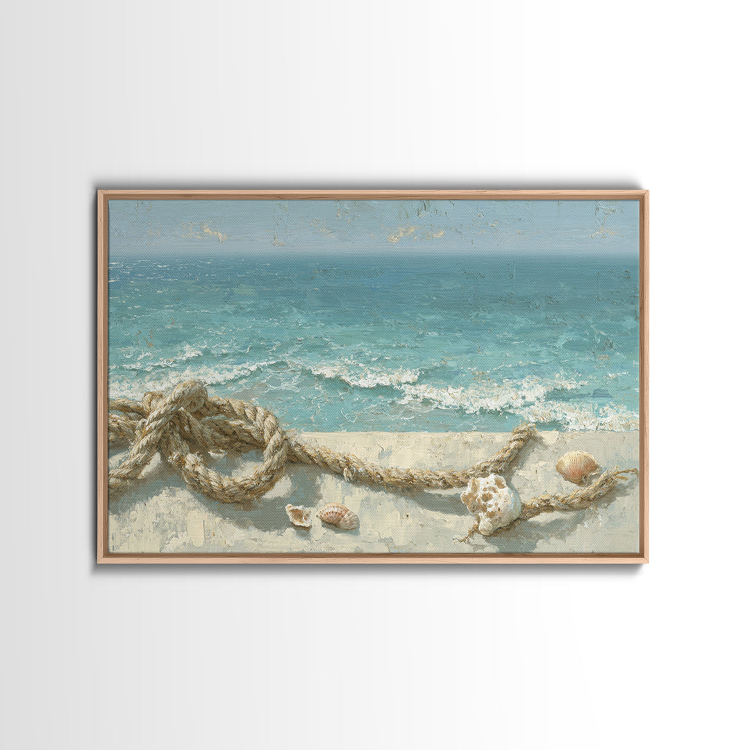 Mediterranean Cove with Clear Water Framed Canvas Print, Beach Art, Art Print, Coastal Decor, Fine Art, Shore, BEA-3x2-96