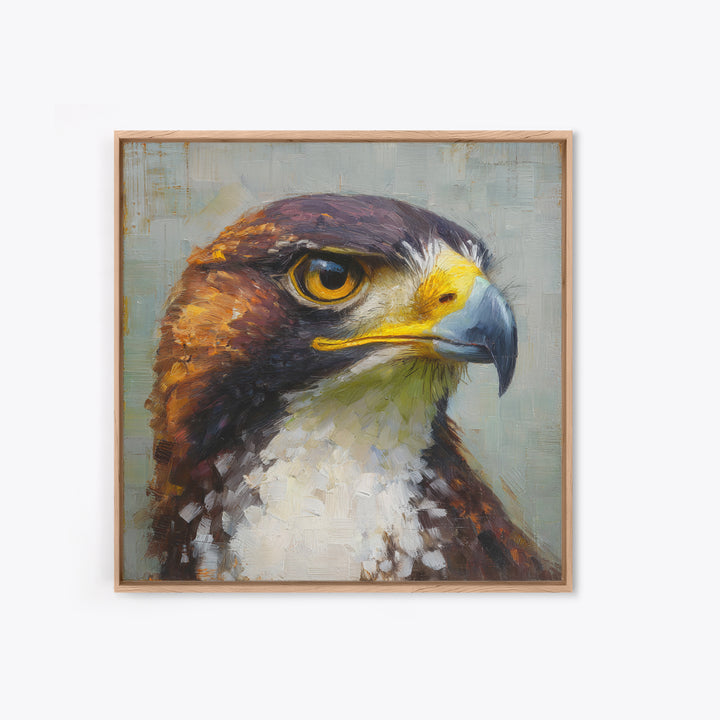 Eagle Portrait with Dramatic Mountain Wind Framed Canvas Print, Bird Art, Digital Prints, Living Room Decor, Fine Art, Flight, BIR-1x1-12