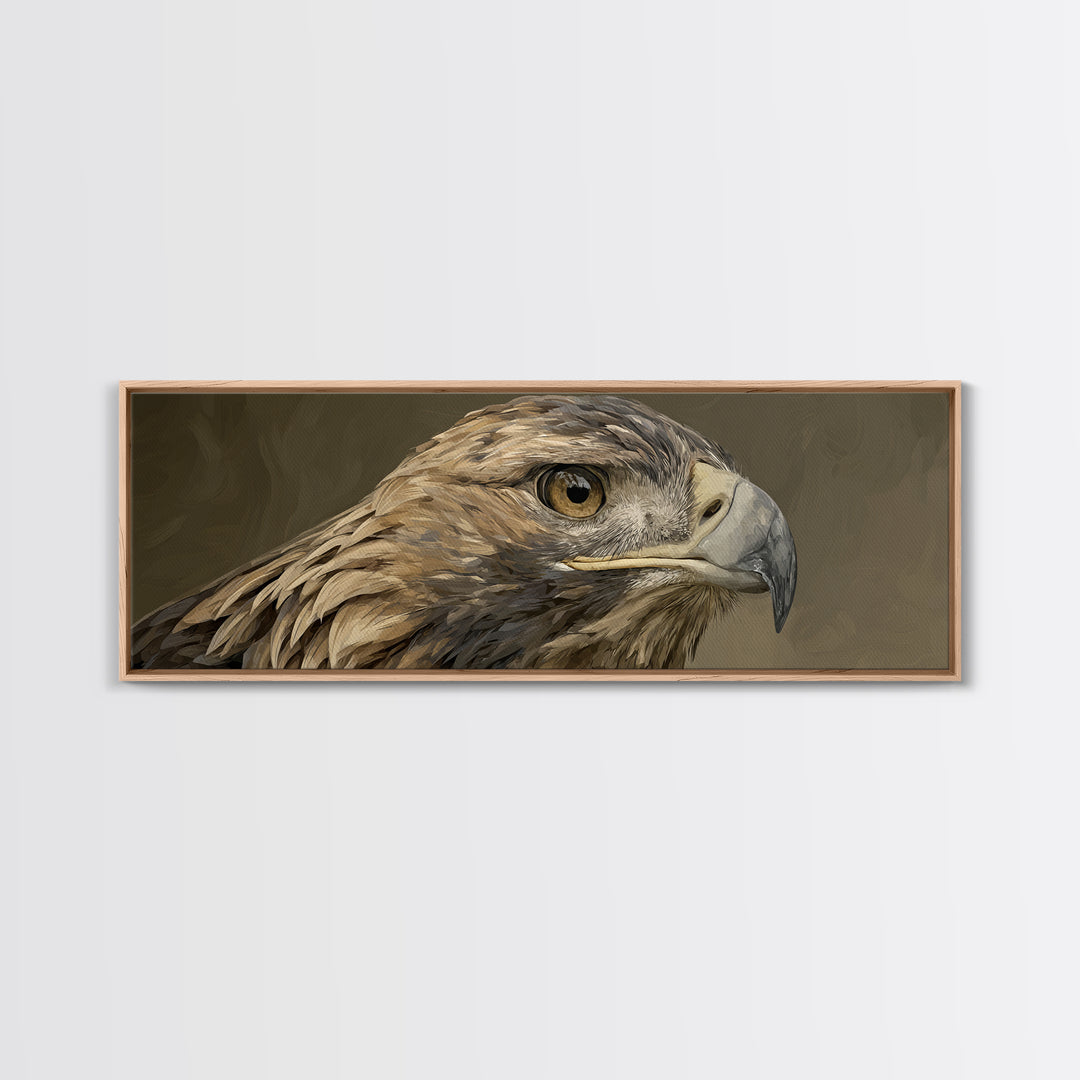 Eagle Portrait with Dramatic Mountain Wind Canvas Print, Bird Art, Modern Decor, Living Room Decor, Fine Art, Flight, BIR-3x1-100