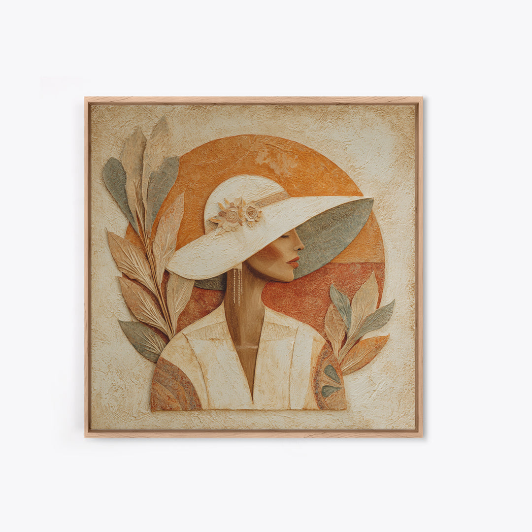 Desert Woman Portrait Canvas Print, Boho Art, Abstract Art, Living Room Decor, Oil Painting, Bohemian 015, Set of Prints, BOH-1x1-15