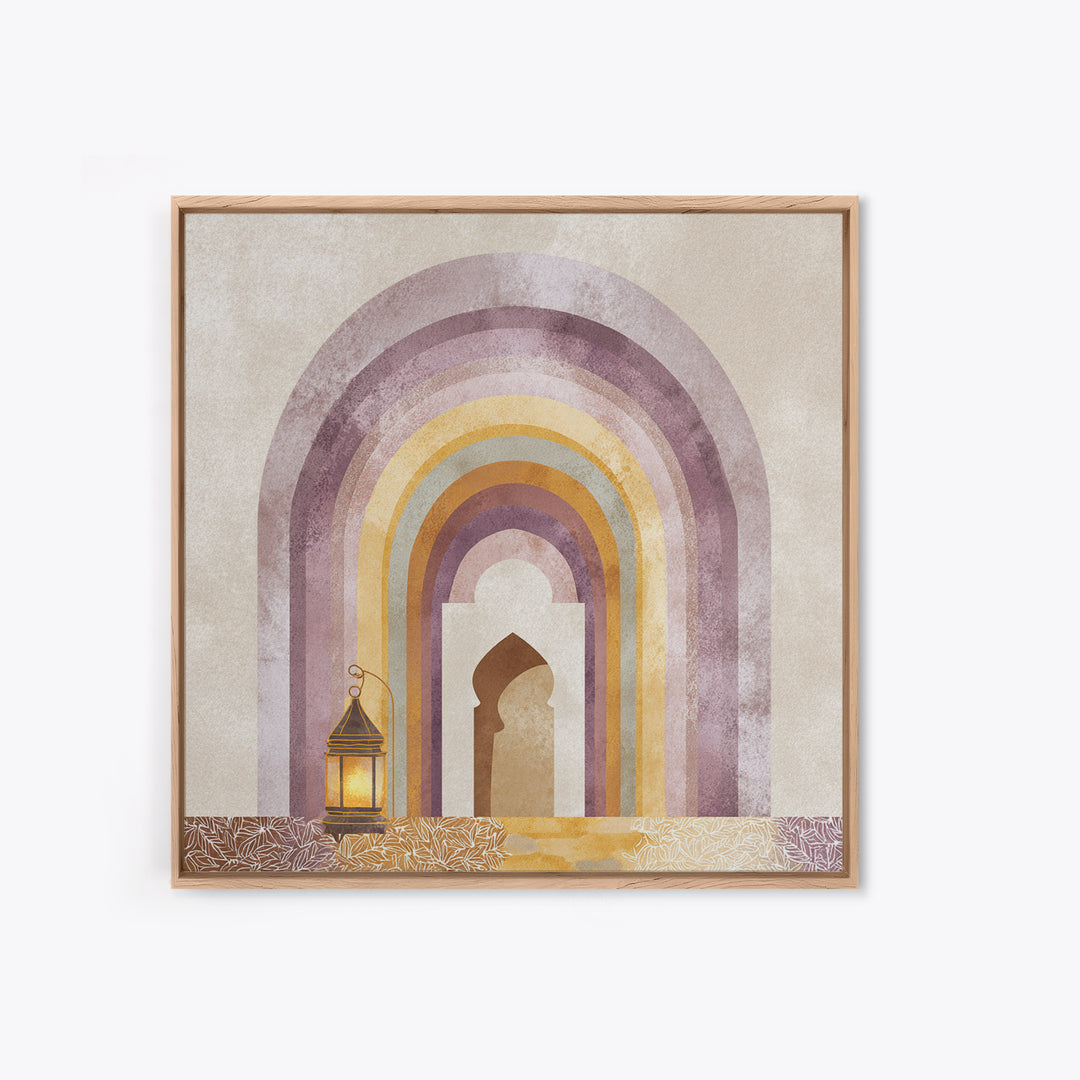 Neutral Rainbow Arches Framed Canvas Print, Boho Art, Printable Art, Living Room Decor, Fine Art, Bohemian, Neutral Decor, BOH-1x1-27