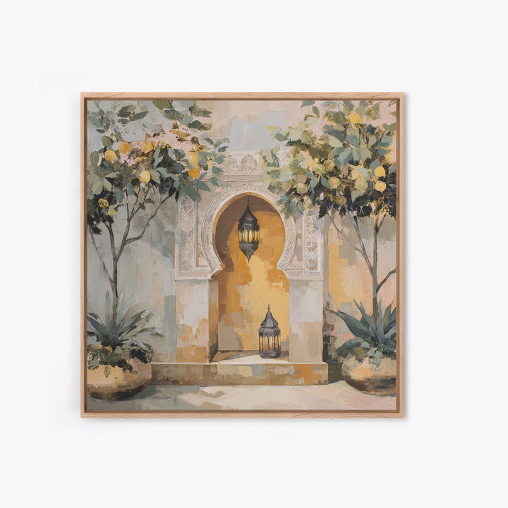 Hand Painted Moroccan Arch Framed Canvas Print, Boho Art, Statement Artwork, Living Room Decor, Fine Art, Bohemian, Art Prints, BOH-1x1-67