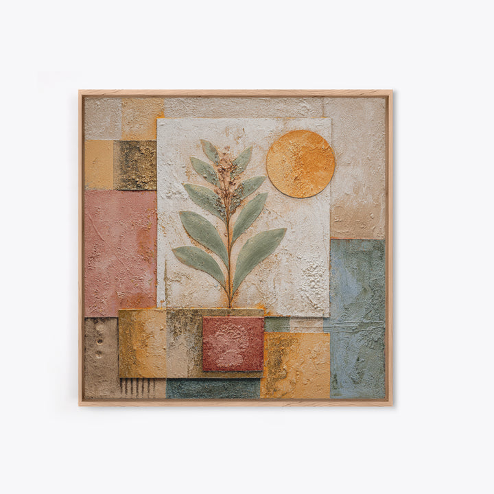 Sage Green Eucalyptus and Crescent Moon Framed Canvas Print, Boho Art, Wall Art Set, Living Room Decor, Fine Art, Bohemian, BOH-1x1-71