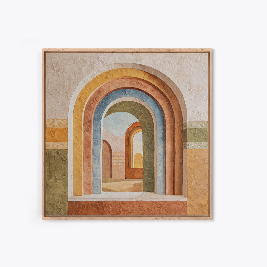 Neutral Rainbow Arches Canvas Print, Boho Art, Luxury Decor, Living Room Decor, Abstract Art, Bohemian, Digital Art, Printable, BOH-1x1-75