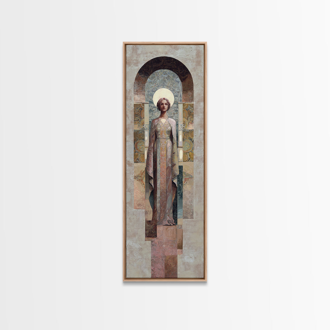 Neutral Rainbow Arches Framed Canvas Print, Boho Art, Boho Wall Art, Living Room Decor, Fine Art, Bohemian, Statement Artwork, BOH-1x3-15