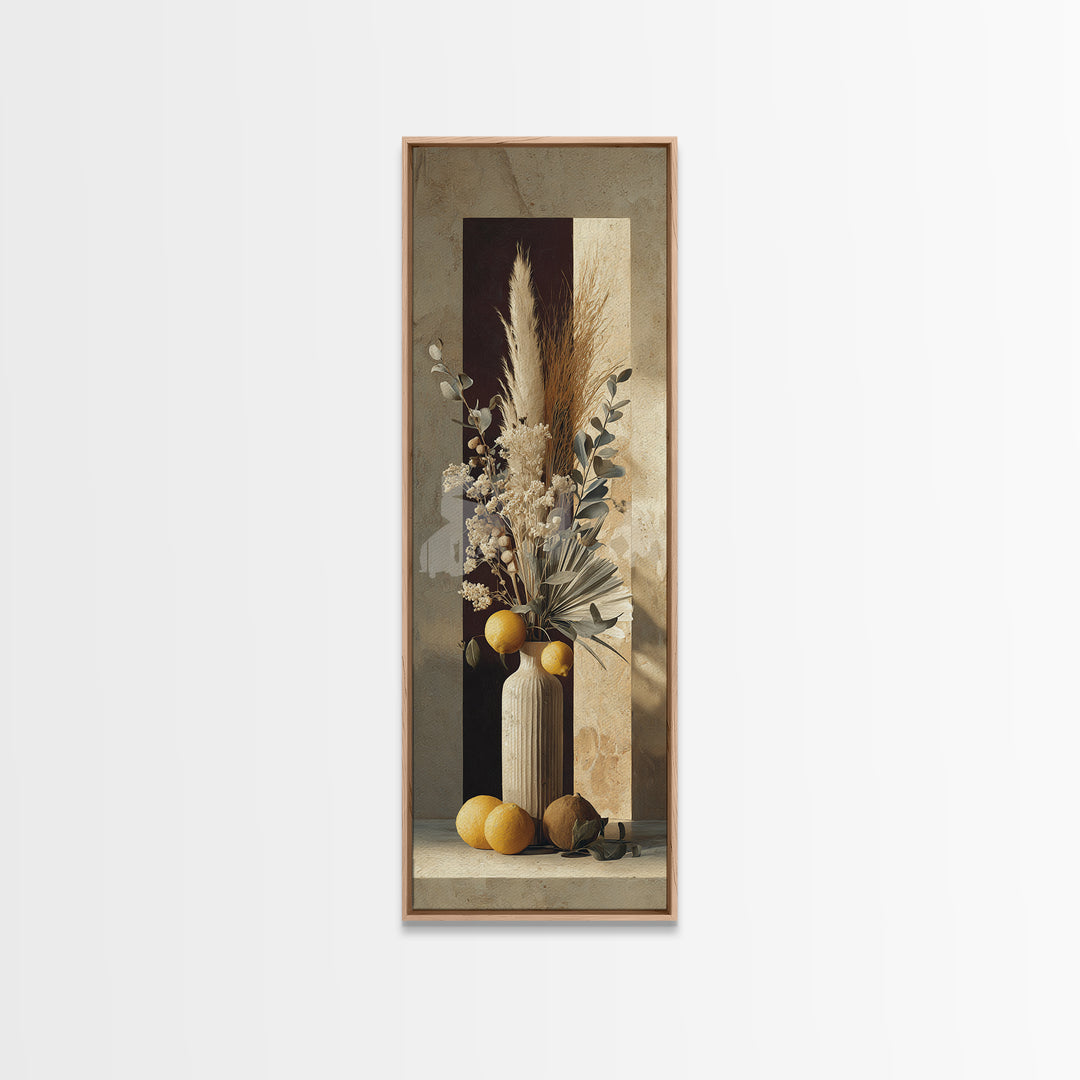 Bohemian Vase with Dried Pampas Grass Canvas Print, Boho Art, Art, Living Room Decor, Watercolor Art, Bohemian, Wallart, BOH-1x3-21