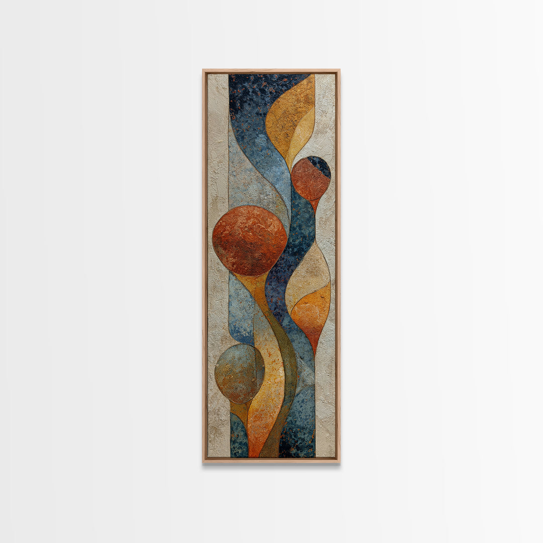Abstract Clay Shapes Canvas Print, Boho Art, Art Deco, Living Room Decor, Abstract Art, Bohemian, Modern Wall Art, Boho Decor, BOH-1x3-28